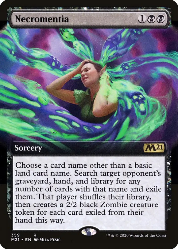 Necromentia (Extended Art) [Core Set 2021] - MTG Single