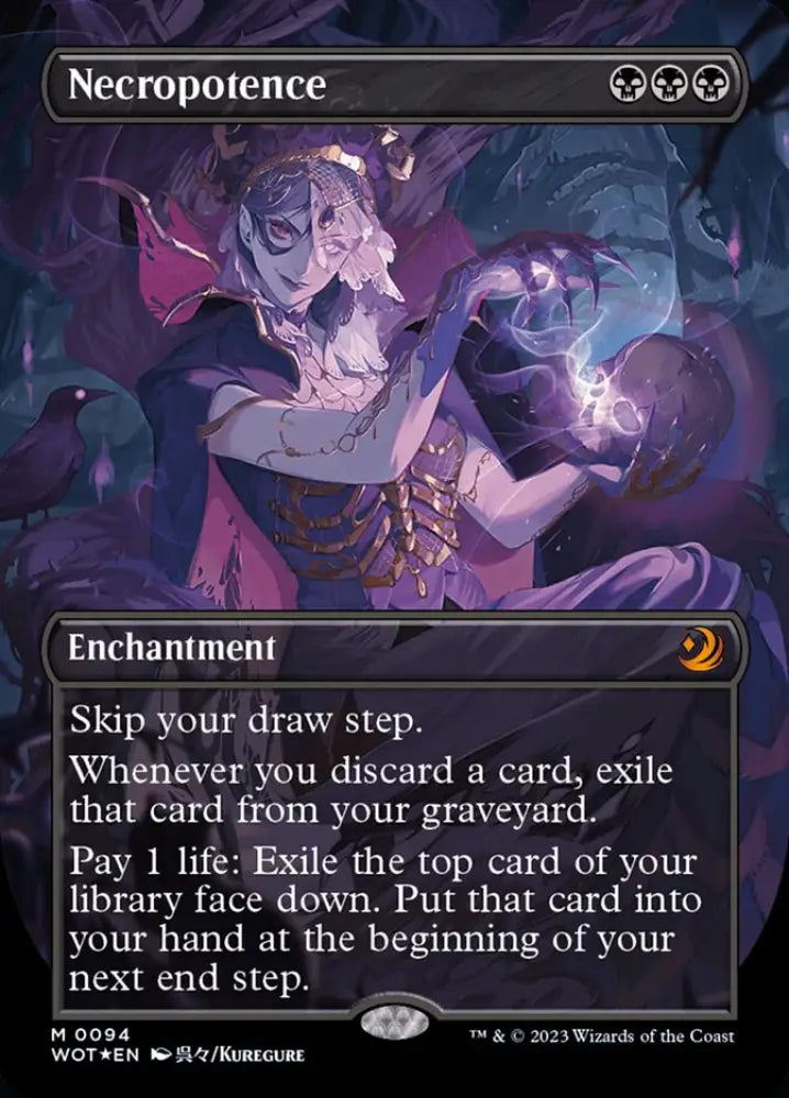 Necropotence (Anime Borderless) (Confetti Foil) [Wilds of Eldraine: Enchanting Tales] - MTG Single