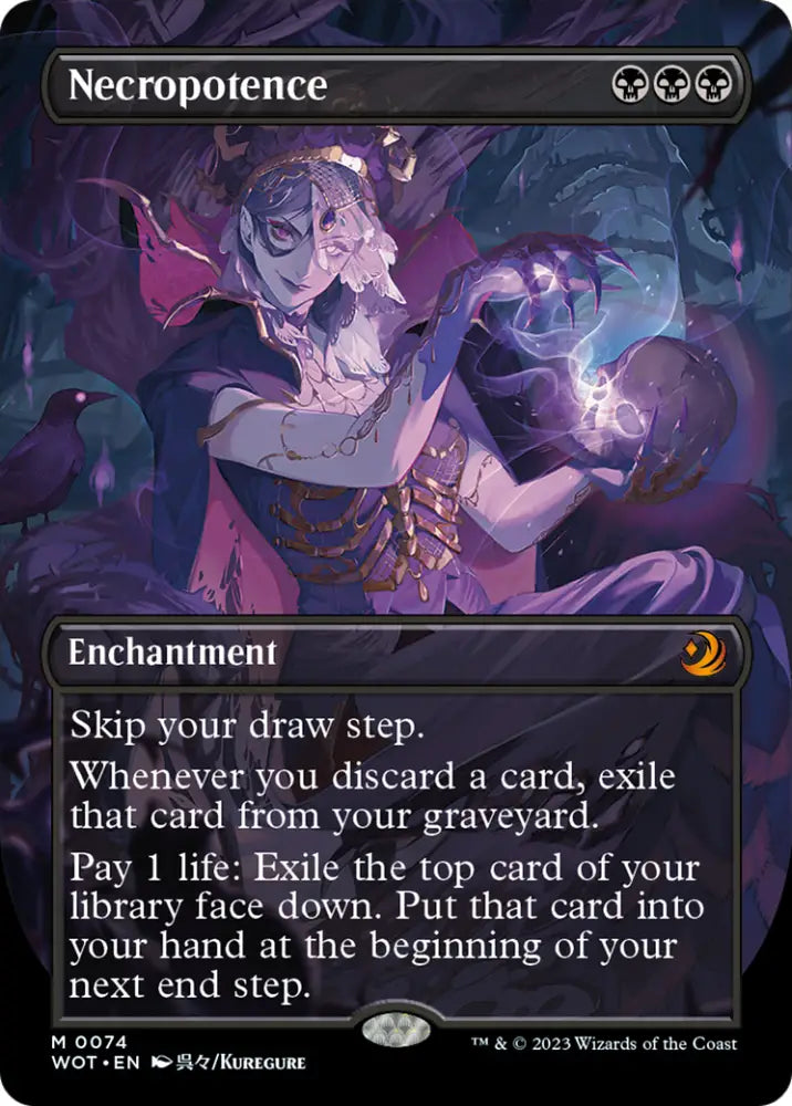 Necropotence (Anime Borderless) [Wilds of Eldraine: Enchanting Tales] - MTG Single