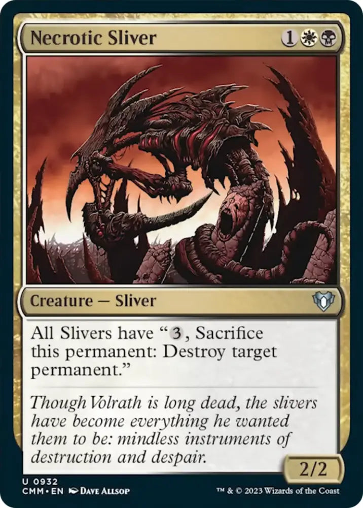 Necrotic Sliver [Commander Masters] - MTG Single