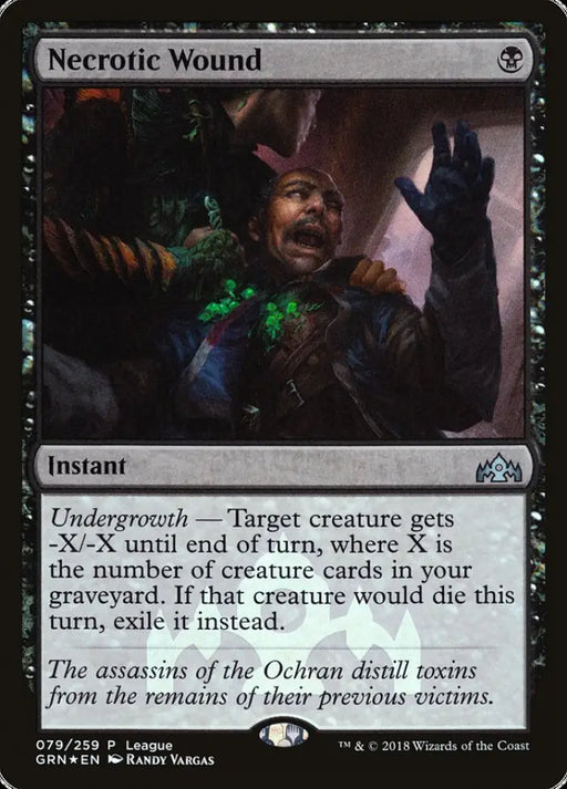 Necrotic Wound (League) [Guilds of Ravnica Promos] - MTG Single