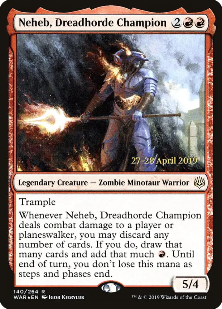 Neheb Dreadhorde Champion [War of the Spark Prerelease Promos] - MTG Single