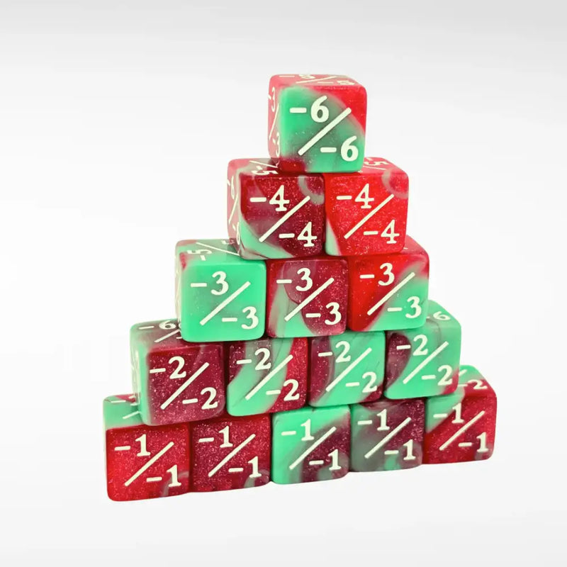 Nerd Gear: MTG Minus 1 Counter -1/-1 Dice - 15 Pack Red Mint - Accessoire