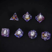 Nerd Gear: The Astral Coil – 7pc Handmade Sharp Edge Resin Dice Set - Accessoire