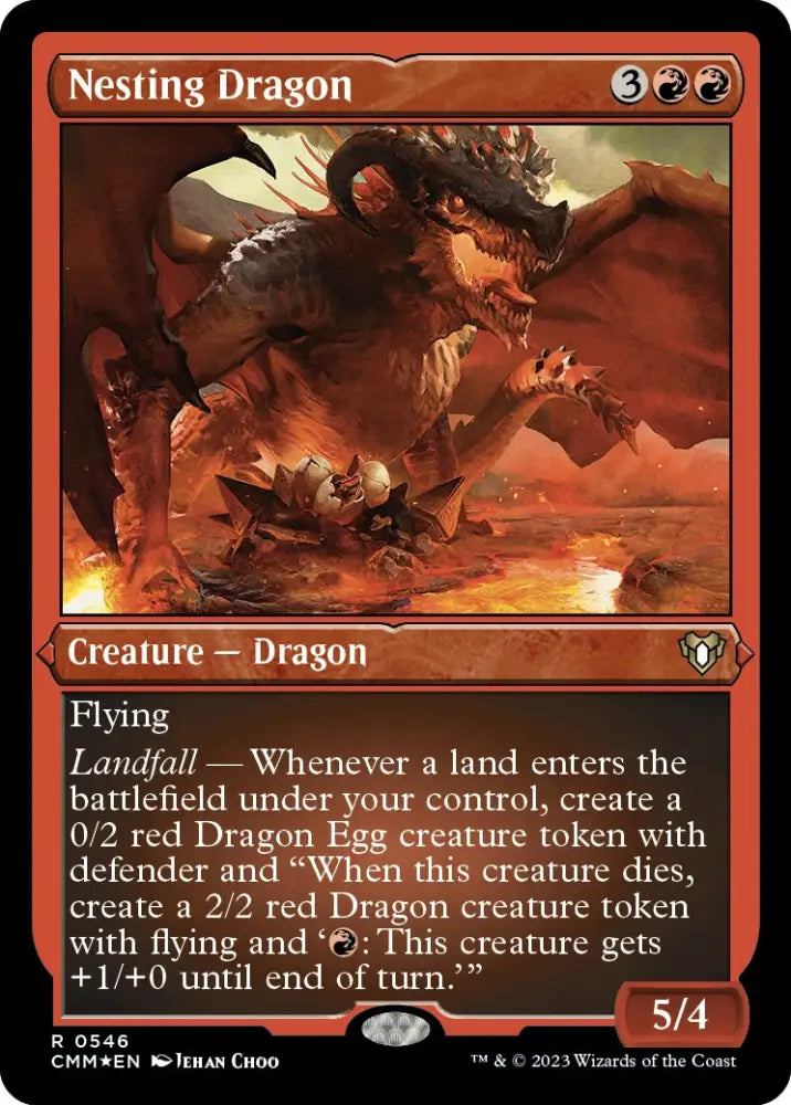 Nesting Dragon (Foil Etched) [Commander Masters] - MTG Single