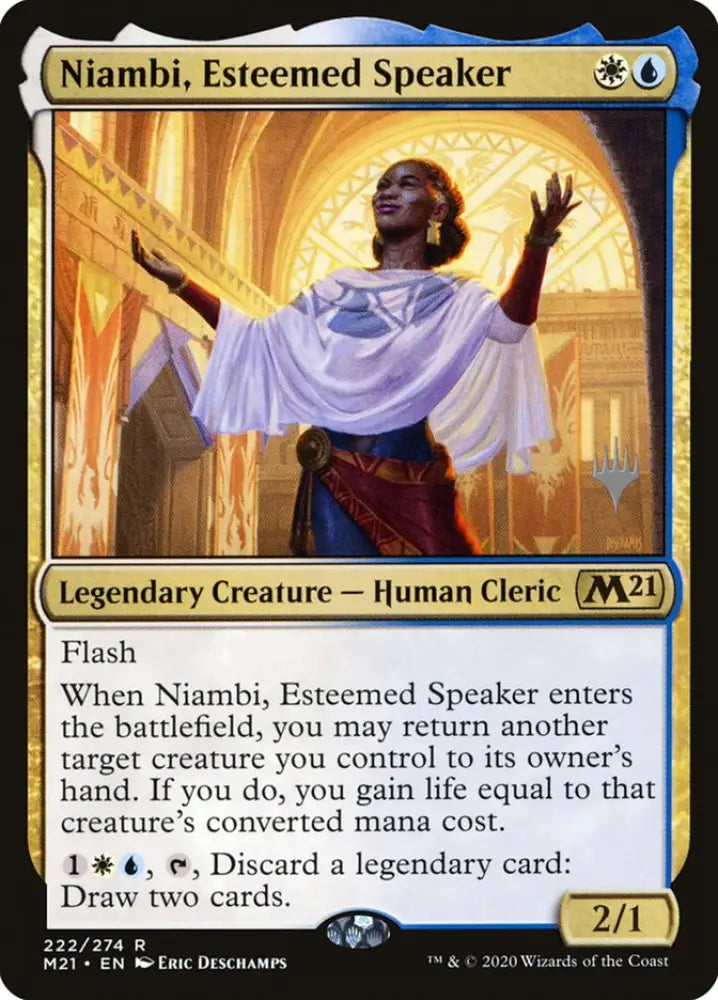 Niambi Esteemed Speaker (Promo Pack) [Core Set 2021 Promos] - MTG Single