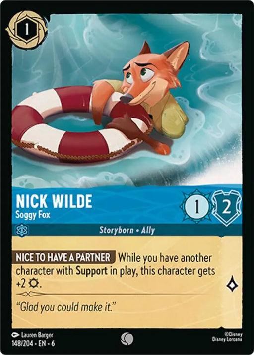 Nick Wilde - Soggy Fox (148/204) [Azurite Sea] - Lorcana Single