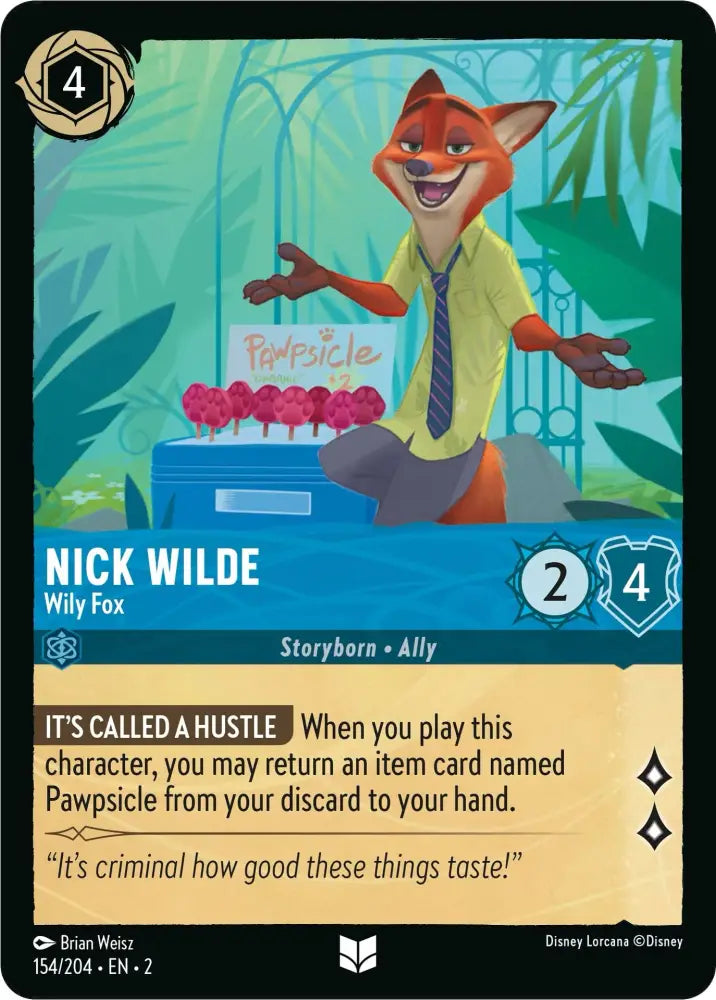 Nick Wilde - Wily Fox (154/204) [Rise of the Floodborn] - Lorcana Single