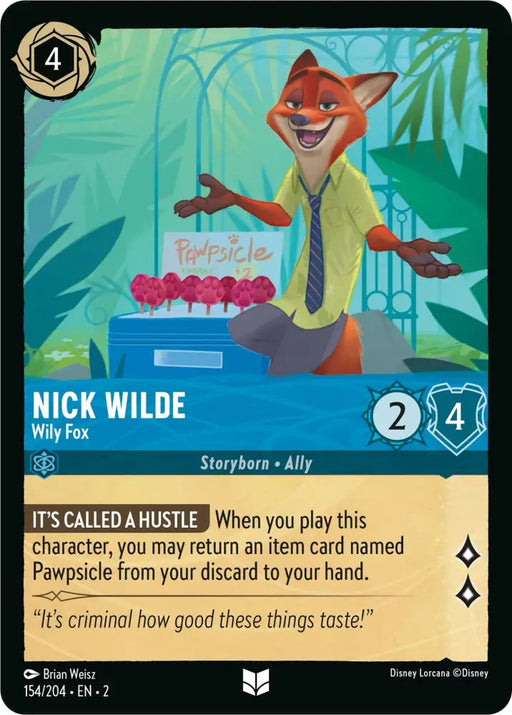 Nick Wilde - Wily Fox (154/204) [Rise of the Floodborn] - Lorcana Single