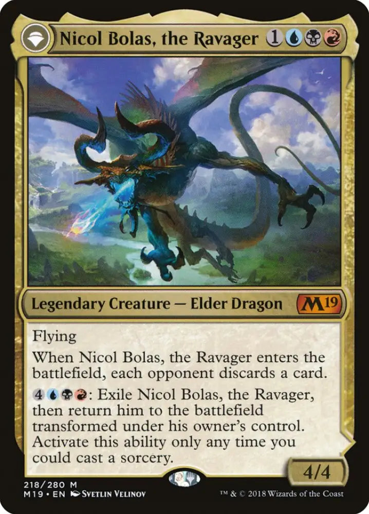 Nicol Bolas the Ravager // Nicol Bolas the Arisen [Core Set 2019] - MTG Single