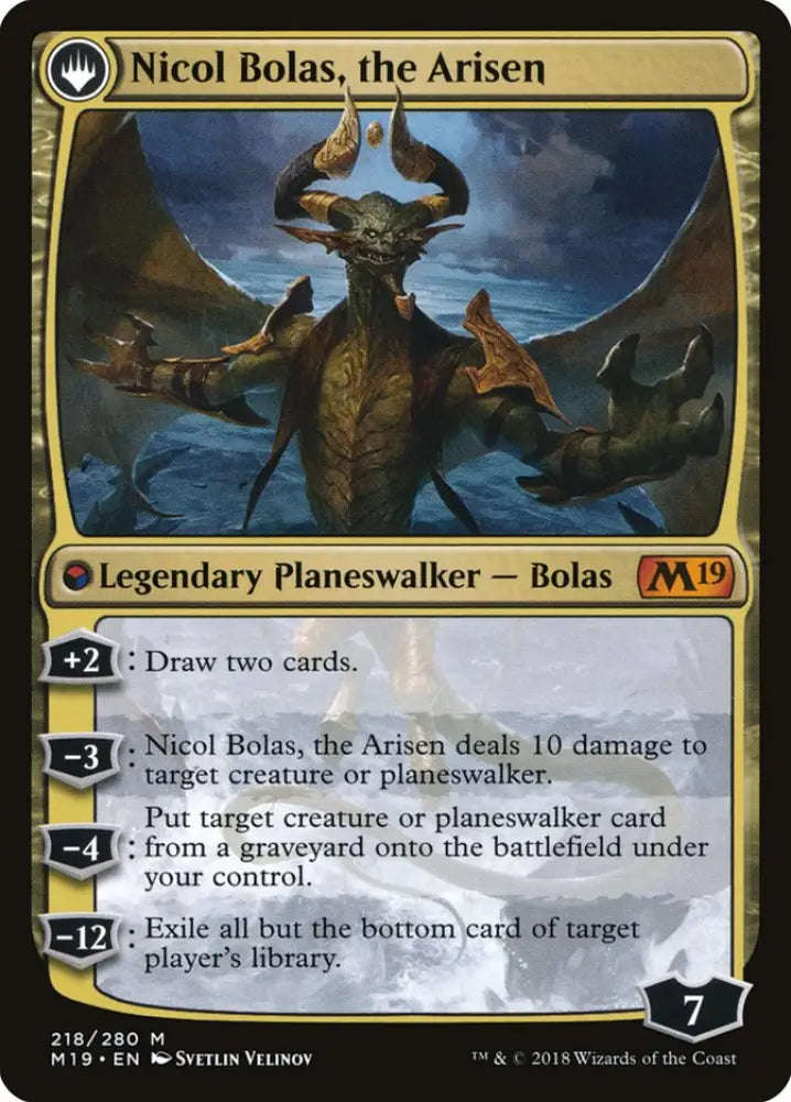 Nicol Bolas the Ravager // Nicol Bolas the Arisen [Core Set 2019] - MTG Single