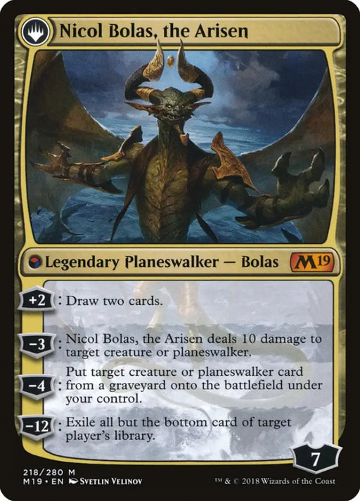 Nicol Bolas the Ravager // Nicol Bolas the Arisen [Core Set 2019] - MTG Single