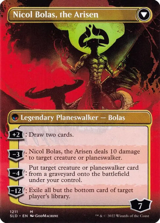 Nicol Bolas, the Ravager (Display Commander) - Thick Stock (1211) [Secret Lair Drop] [Borderless] Reverse