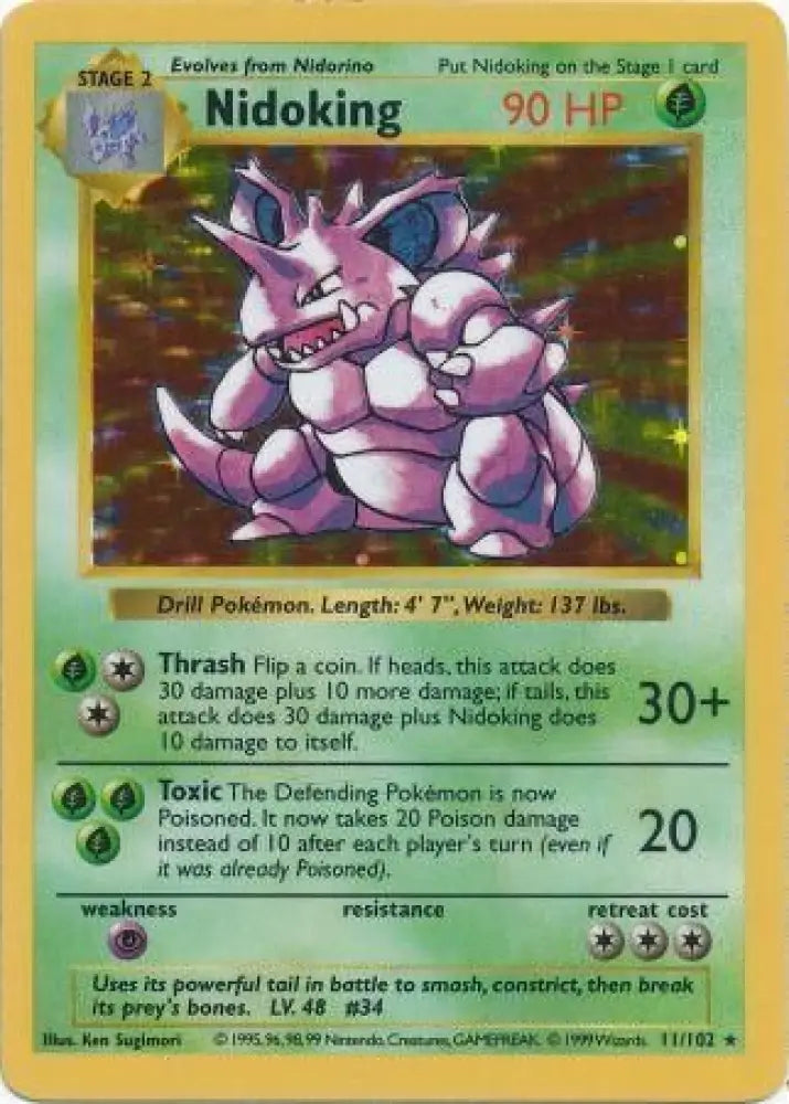 Nidoking (11/102) [Base Set Shadowless Unlimited] - Pokemon Single