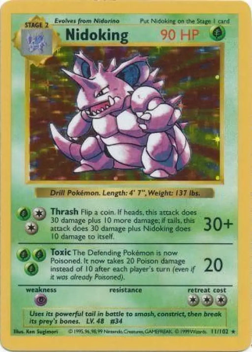 Nidoking (11/102) [Base Set Shadowless Unlimited] - Pokemon Single
