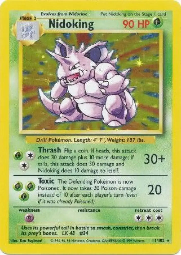 Nidoking (11/102) [Base Set Unlimited] - Pokemon Single