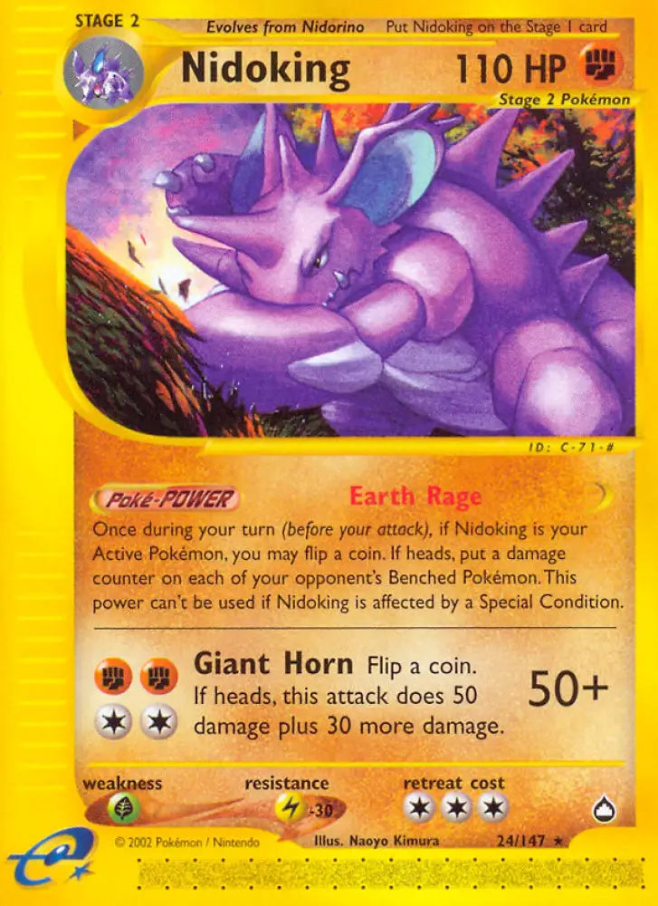Nidoking (24/147) [Aquapolis] - Pokemon Single