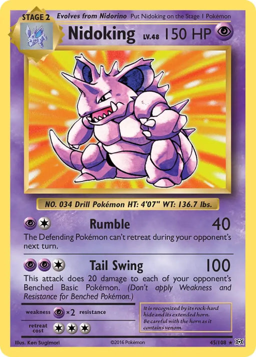 Nidoking (45/108) (Theme Deck Exclusive) [XY: Evolutions] - Pokemon Single