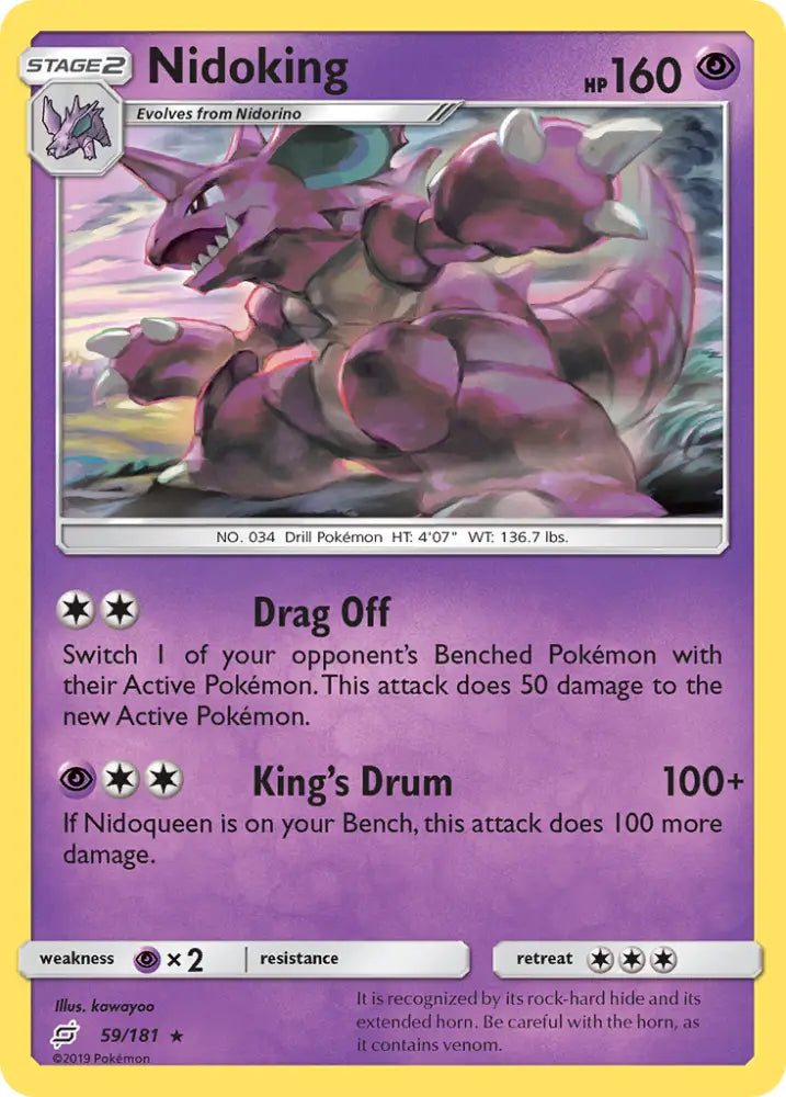 Nidoking (59/181) [Sun & Moon: Team Up] - Pokemon Single