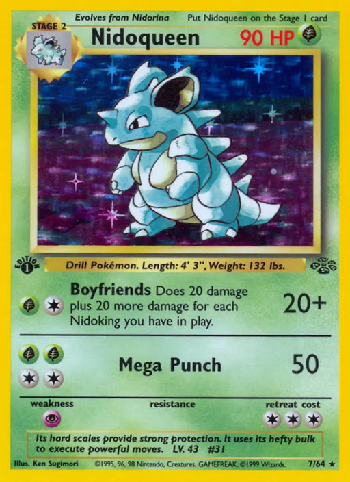 Nidoqueen (7/64) [Jungle 1st Edition] - Pokemon Single