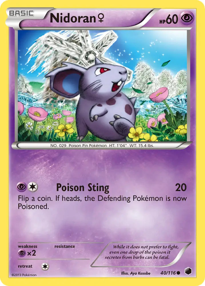 Nidoran (40/116) (Female) [Black & White: Plasma Freeze] - Pokemon Single