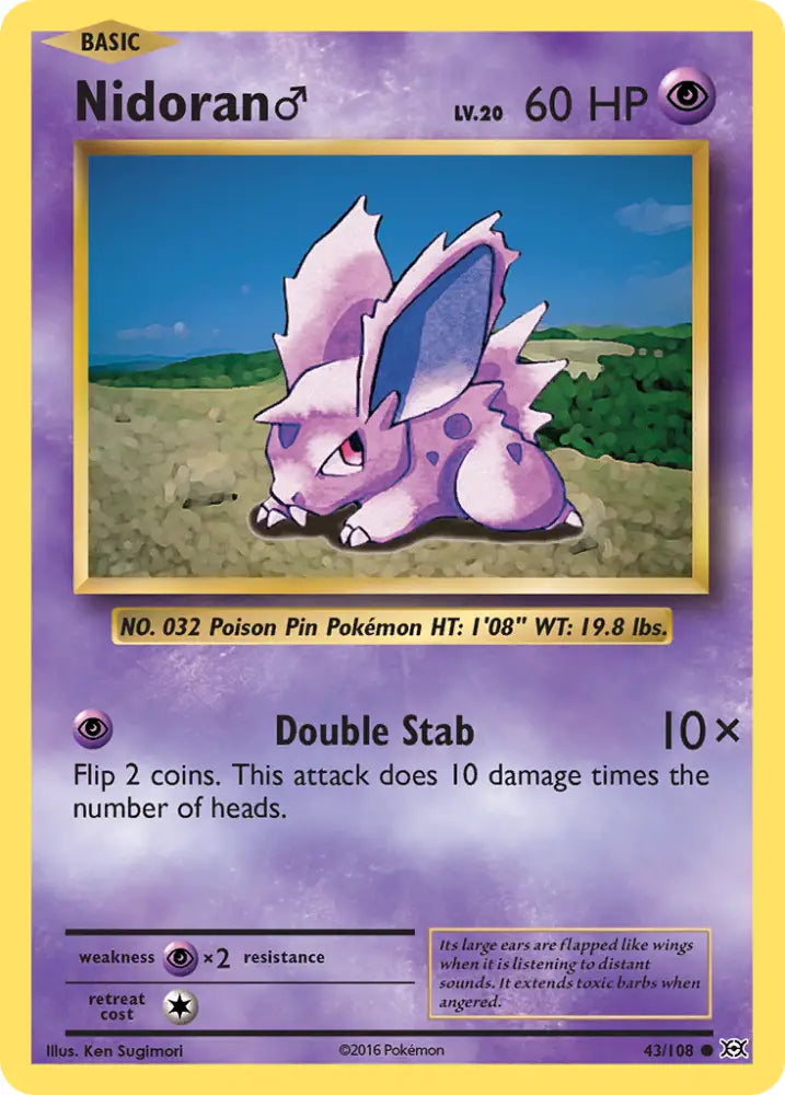 Nidoran (43/108) (Male) [XY: Evolutions] - Pokemon Single