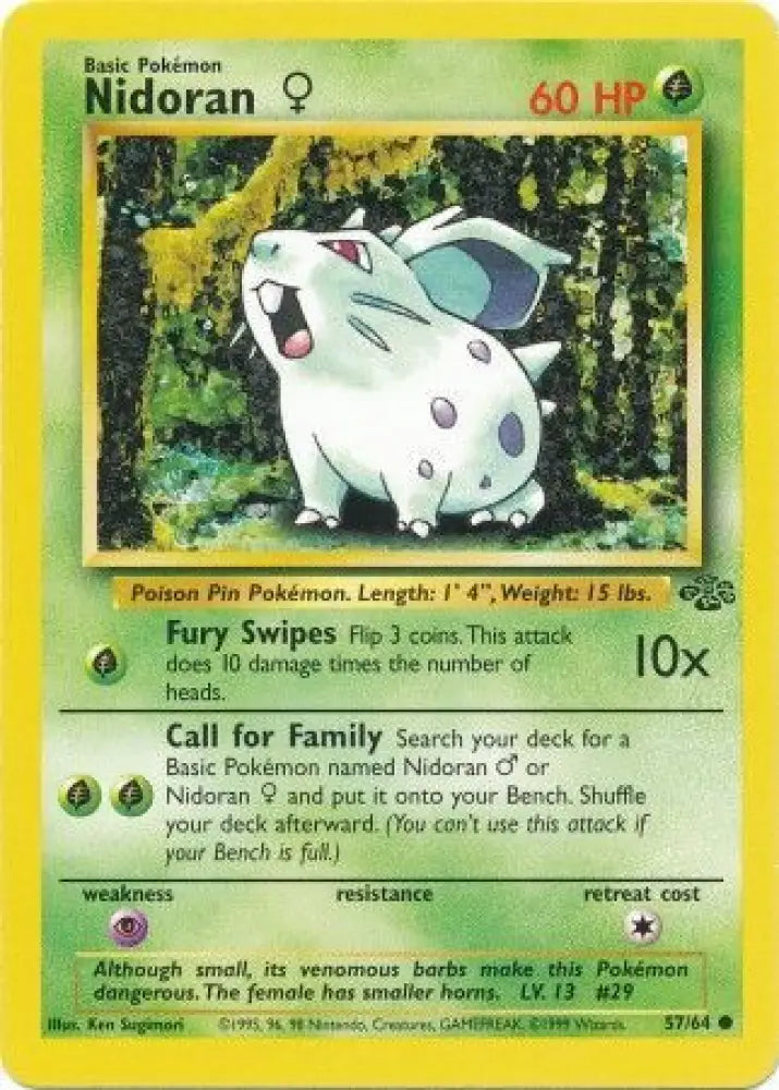 Nidoran (57/64) (Female) [Jungle Unlimited] - Pokemon Single