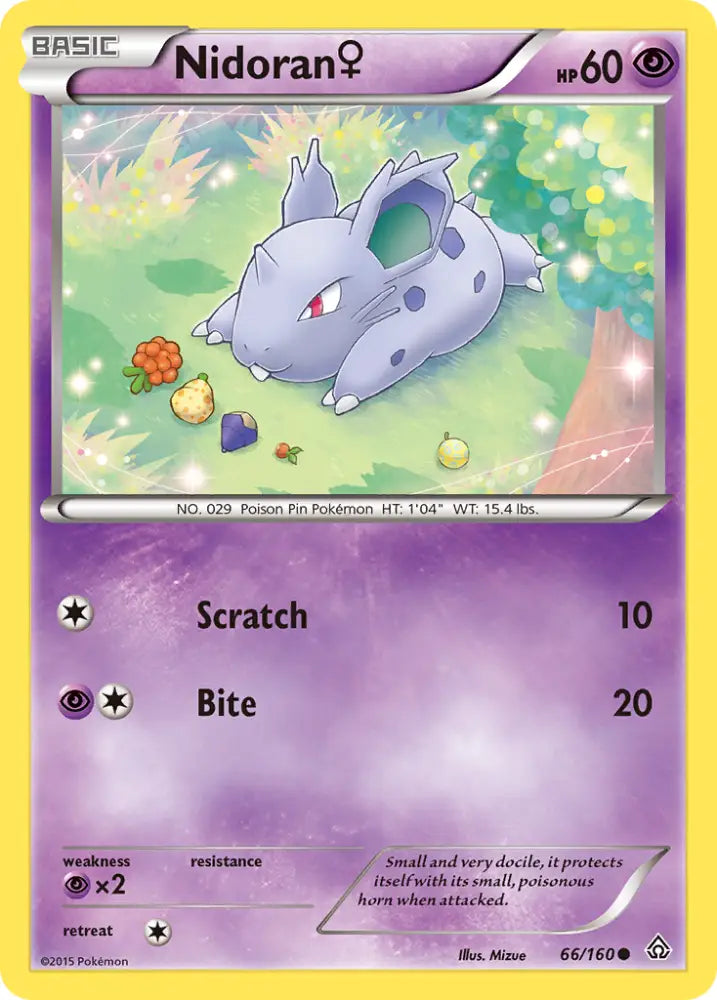 Nidoran (66/160) (Female) [XY: Primal Clash] - Pokemon Single