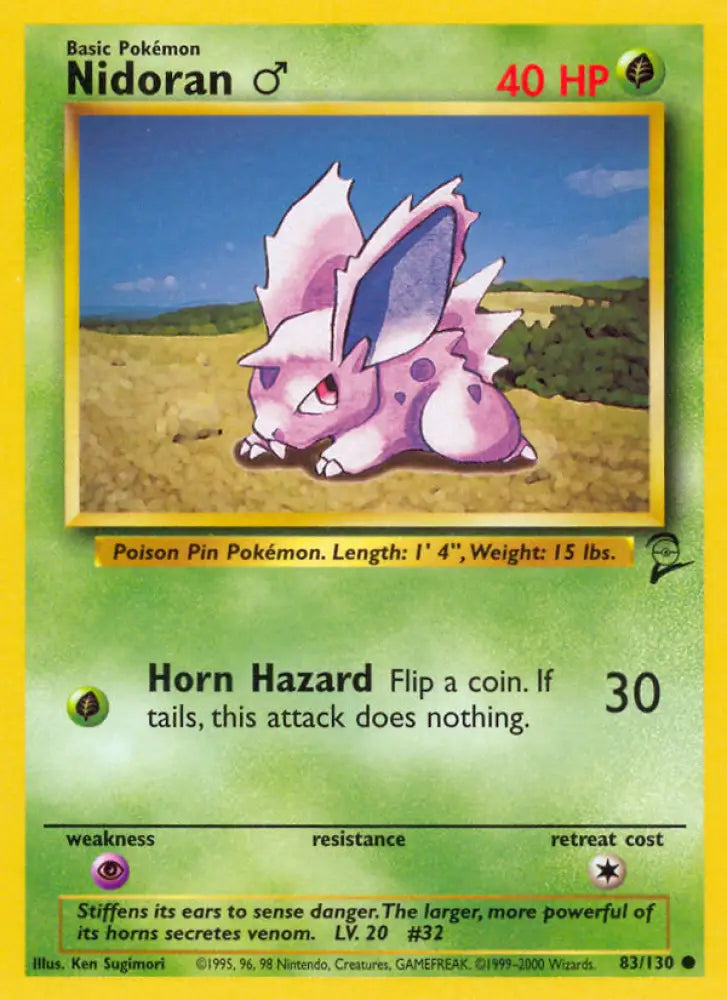 Nidoran (83/130) (Male) [Base Set 2] - Pokemon Single