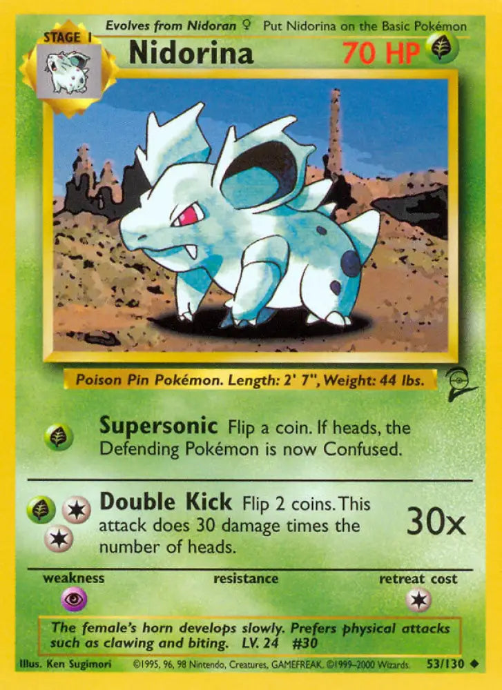 Nidorina (53/130) [Base Set 2] - Pokemon Single