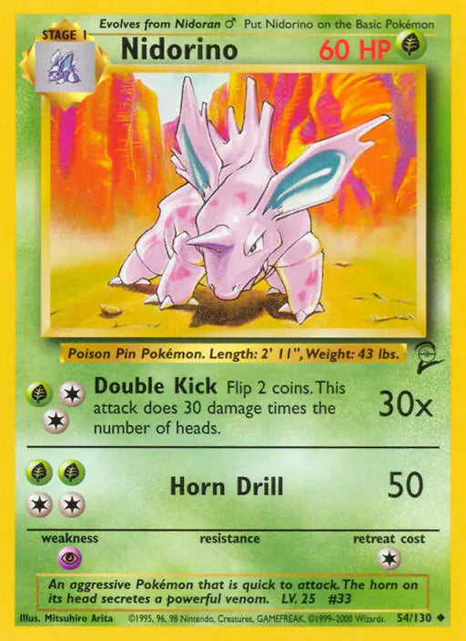 Nidorino (54/130) [Base Set 2] - Pokemon Single
