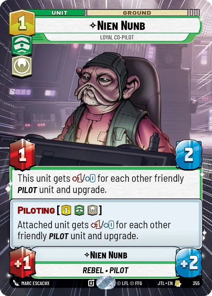 Nien Nunb - Loyal Co-Pilot (Hyperspace) (355) [Jump to Lightspeed] - Star Wars: Unlimited Single