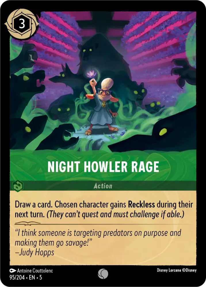 Night Howler Rage (95/204) [Shimmering Skies] - Lorcana Single