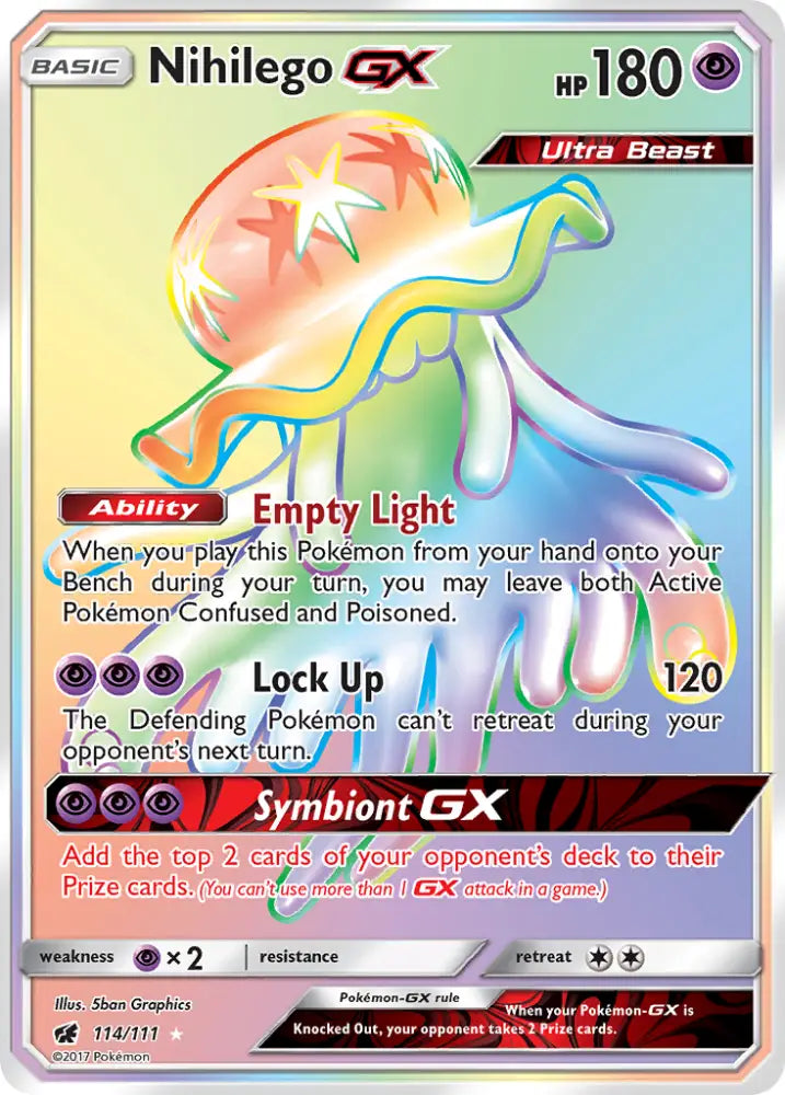 Nihilego GX (114/111) [Sun & Moon: Crimson Invasion] - Pokemon Single