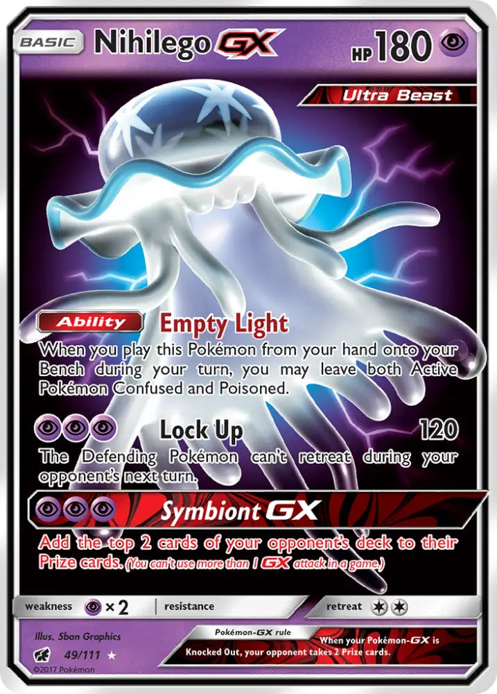 Nihilego GX (49/111) [Sun & Moon: Crimson Invasion] - Pokemon Single