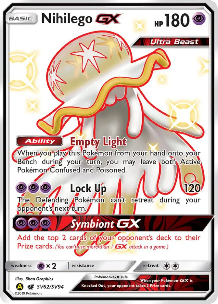 Nihilego GX (SV62/SV94) [Sun & Moon: Hidden Fates - Shiny Vault] - Pokemon Single