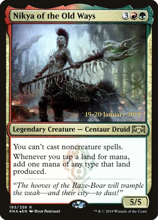 Nikya of the Old Ways [Ravnica Allegiance Prerelease Promos] - MTG Single