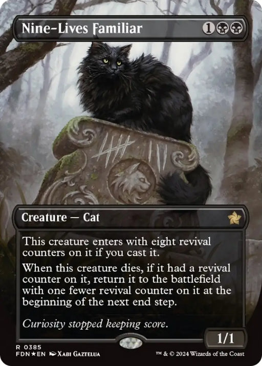 Nine-Lives Familiar (Borderless Mana Foil) [Foundations] - MTG Single