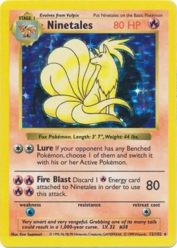 Ninetales (12/102) [Base Set Shadowless Unlimited] - Pokemon Single