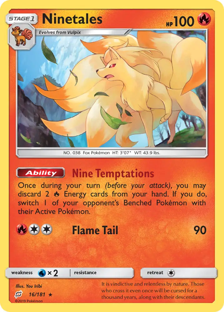 Ninetales (16/181) [Sun & Moon: Team Up] - Pokemon Single
