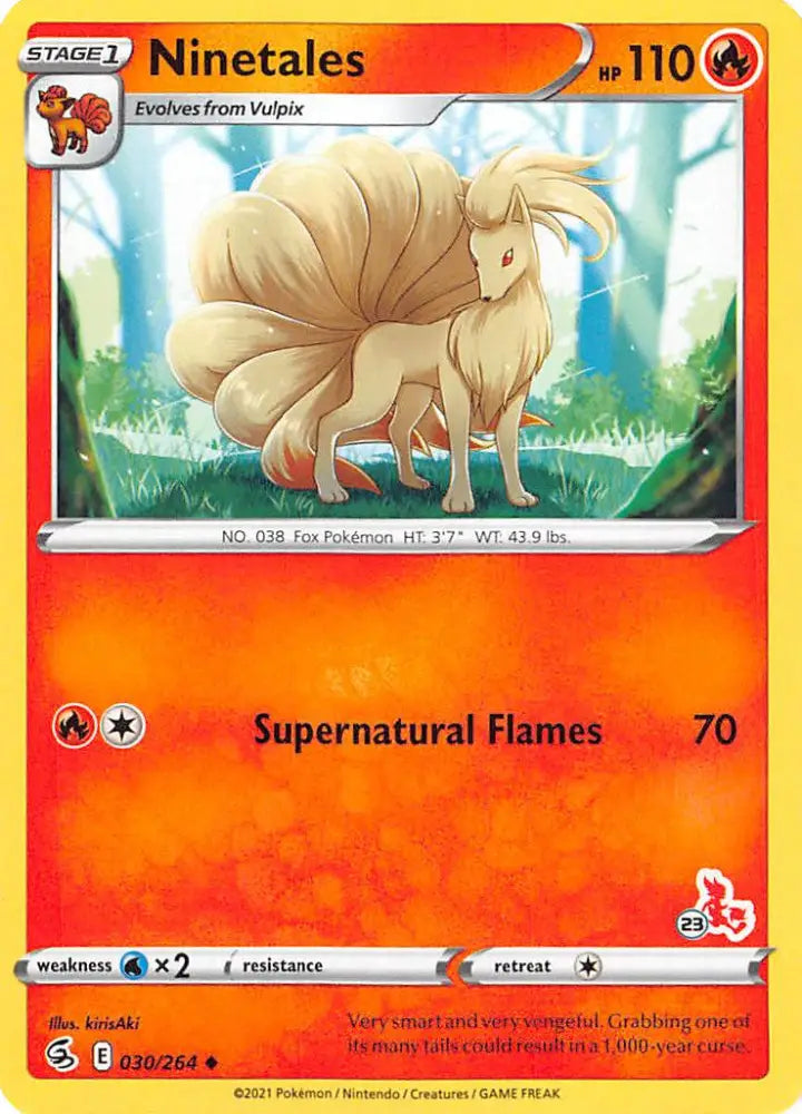 Ninetales (30/264) (Cinderace Stamp #23) [Battle Academy 2022] - Pokemon Single