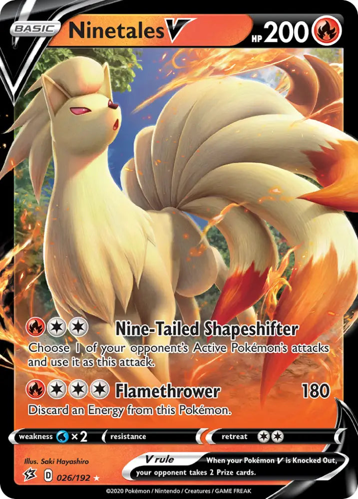 Ninetales V (026/192) [Sword & Shield: Rebel Clash] - Pokemon Single