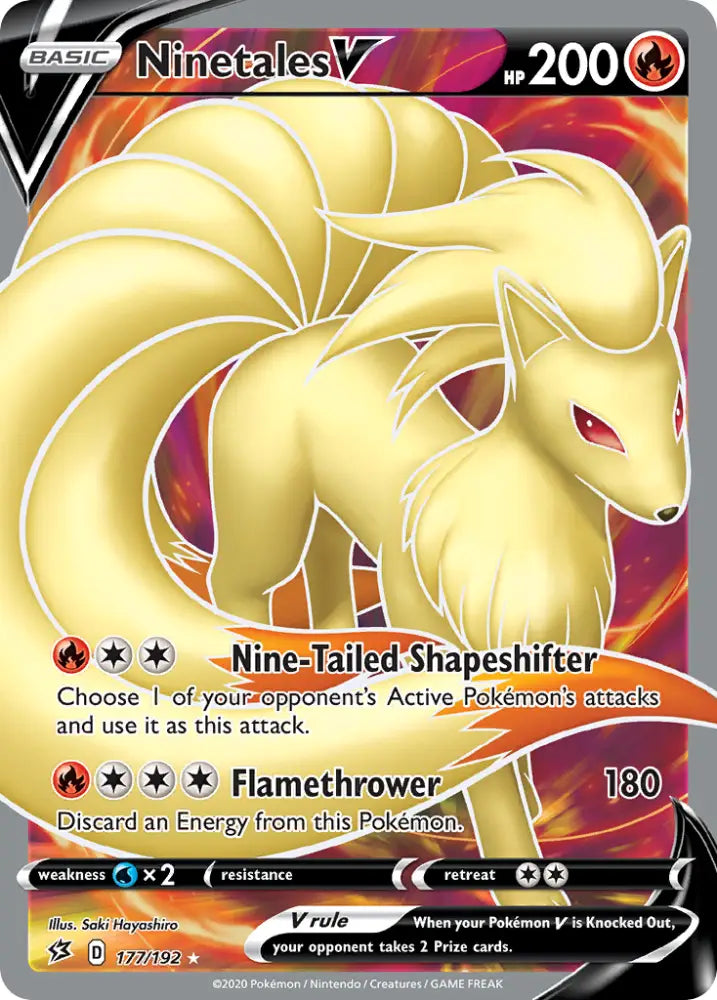 Ninetales V (177/192) [Sword & Shield: Rebel Clash] - Pokemon Single