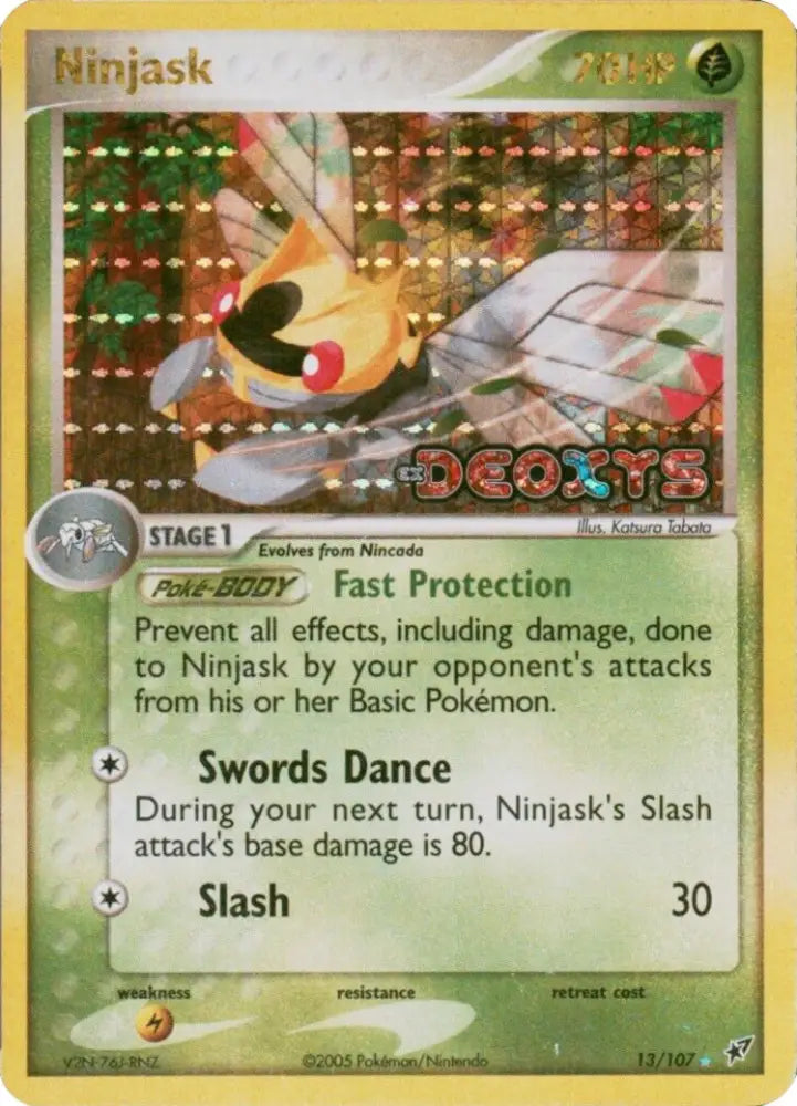 Ninjask (13/107) (Stamped) [EX: Deoxys] - Pokemon Single