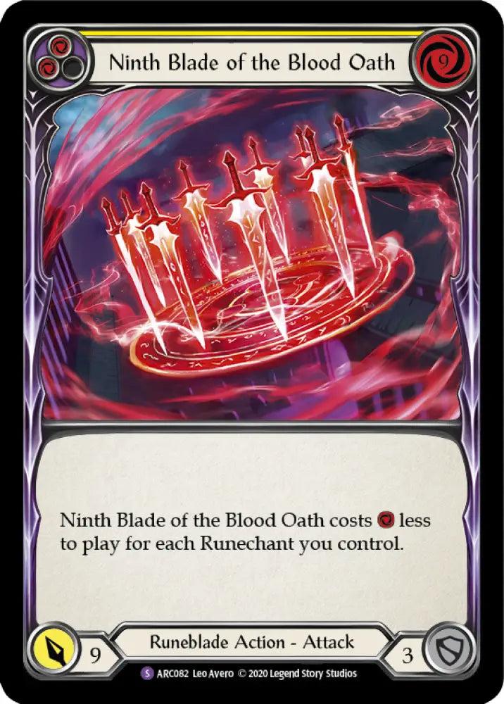 Ninth Blade of the Blood Oath [Arcane Rising Unlimited] Unlimited Rainbow Foil - Flesh And Blood Single