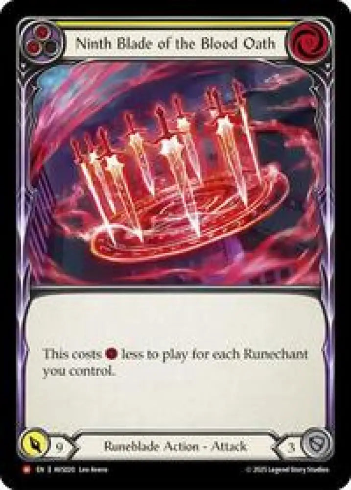 Ninth Blade of the Blood Oath (Yellow) (AVS020) [Armory Deck: Legends Viserai]