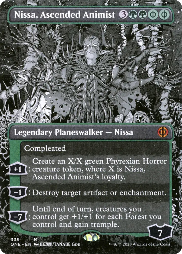 Nissa Ascended Animist (Borderless Manga) [Phyrexia: All Will Be One] - MTG Single