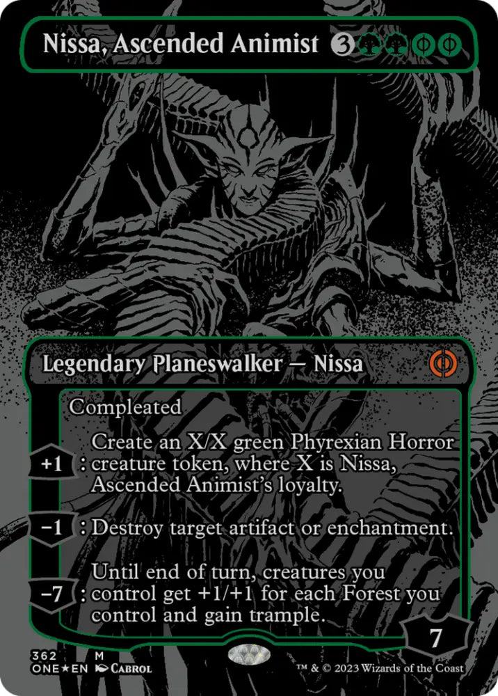 Nissa Ascended Animist (Oil Slick Raised Foil) [Phyrexia: All Will Be One] - MTG Single