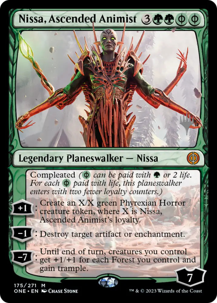 Nissa Ascended Animist (Promo Pack) [Phyrexia: All Will Be One Promos] - MTG Single