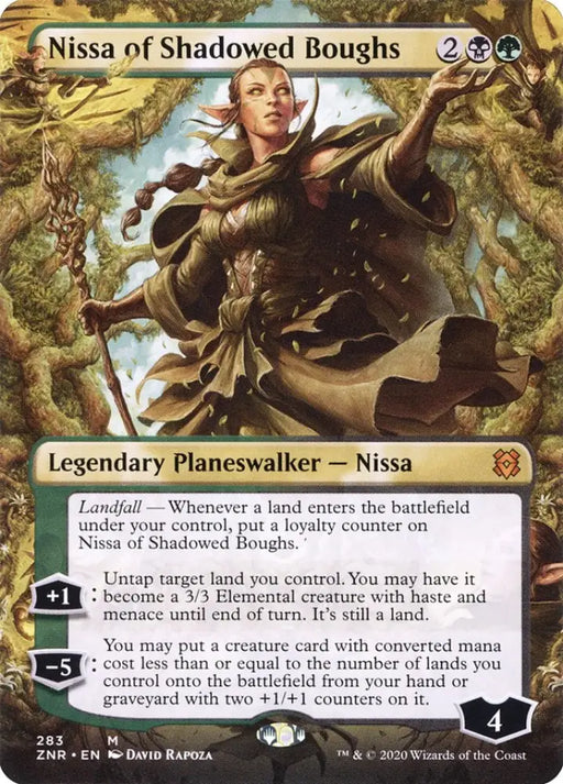 Nissa of Shadowed Boughs (Borderless) [Zendikar Rising] - MTG Single